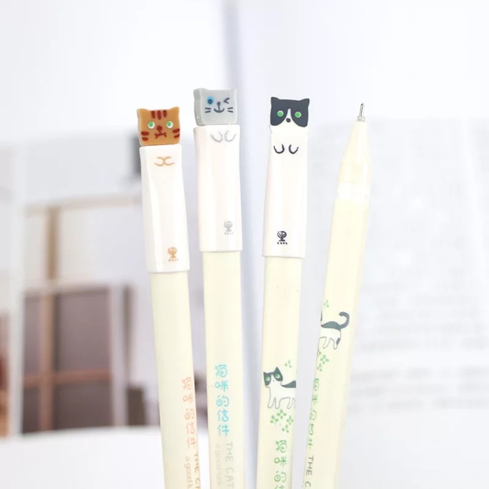 🌺 5/$25 Sale 🌺 NWT 12 pcs unique cute cat gel pens - Picture 4 of 6